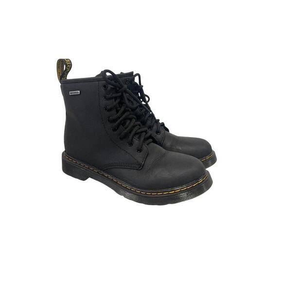 Dr Martens Black Leather Combat Boots Juniors Grunge Fall Dark Academia Youth 3 - Picture 5 of 9